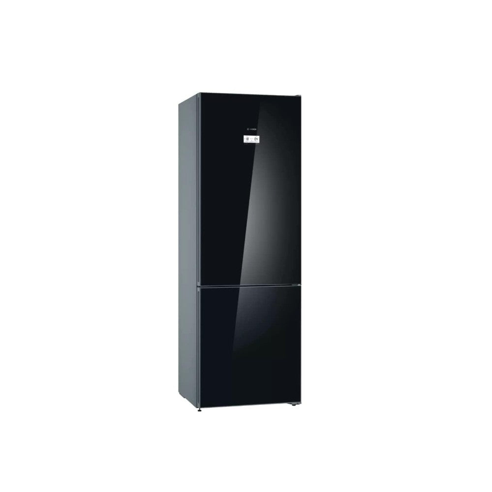 Bosch, Fridge Serie 4, Free Standing Fridge-Bottom Freezer Black Glass Bottom 203x70cm , BOS-KGN49LB30U