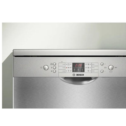 Bosch Freestanding Dishwasher 60cm [Series 2], Ultra Quiet, Adjustable Rack, Extra Drying - Made In Turkey [White-Inox], BOS-SMS26DI00T
