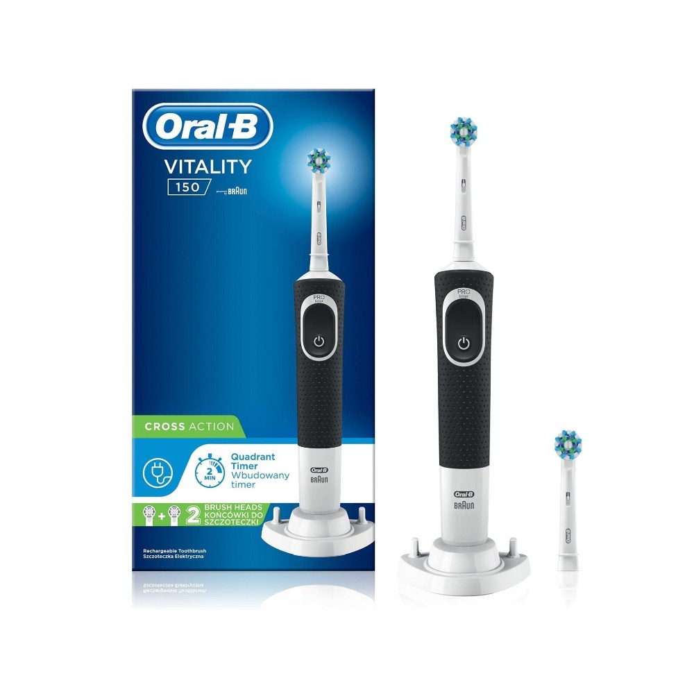 Braun, Oral-B Toothbrush Vitality 150 Cross Action Electric Power Rechargeable Black, D100.424.1