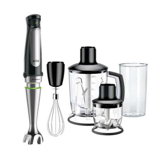 Braun, Kitchen Machine MQ7045X, 1000W, Tools: Chopper 350ML, 1.25L Jug Blender/Chopper, Whisk, 600ML BPA-Free Plastic Beaker, BRA-HB701