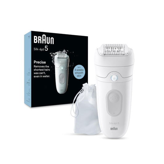 Braun Epilator Silk-Epil 5, Hair Removal Device, Women Shaver – Trimmer, Wet – Dry, Includes Skin Contact Cap [Grey], BRA-SE5011