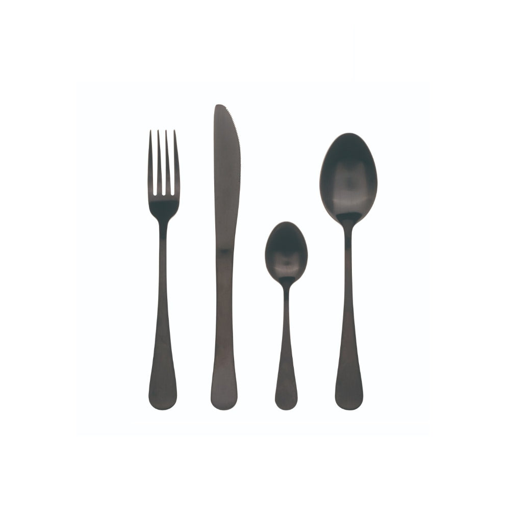 Bergner Set 24Pcss Cutlery S-S Black Shiny BG, BRG-BG5245