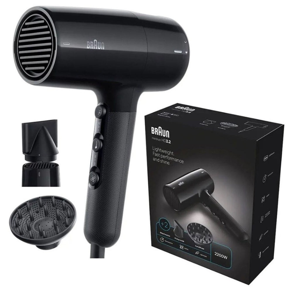 Braun, Hair Dryer 2200W Iontec + 2 Attachments + Diffuser