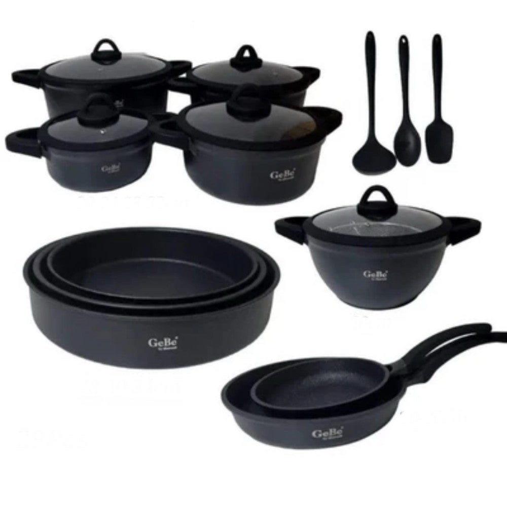 Gebe, 29Pcs Cookware Set (Casserole 20/24/26/28/32 Cm, Frypan 20/26 Cm, Round Pan 28/30/34 Cm)