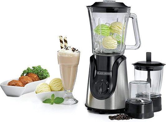 Black+Decker,600W Glass Blender With 2 Mills