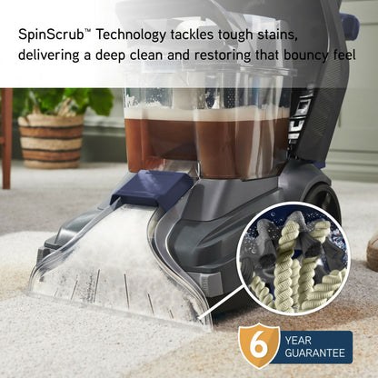 Vax SpinScrub Power Plus 1200W Upright Carpet-Deep Cleaner - 5 Rotating Brushes, 1H Fast Drying, XL Dual Tanks (4.5L-3L), and Antimicrobial Upholstery-Stair Tools, VAX-CDCWSSXA
