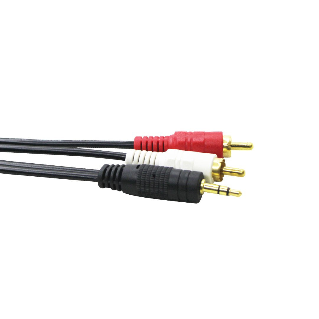 Conqueror, Cable 3.5mm Audio Jack to 2x RCA Stereo 3 Meter Black - C31B