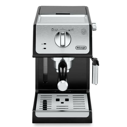 De'Longhi Traditional Barista Pump Espresso Machine, Coffee and Cappuccino Maker with Adjustable Milk Frother, Compatible with E.S.E Pods, 1.1L Removable Water Tank, Black - ECP35.31