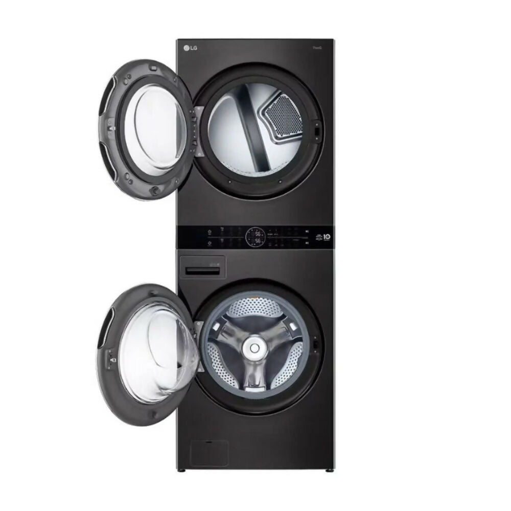 LG Single Unit Front Load 21/16kg, WashTower With Centre Control [Black], WT2116BRK