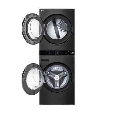 LG Single Unit Front Load 21/16kg, WashTower With Centre Control [Black], WT2116BRK
