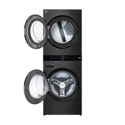LG Single Unit Front Load 21/16kg, WashTower With Centre Control [Black], WT2116BRK