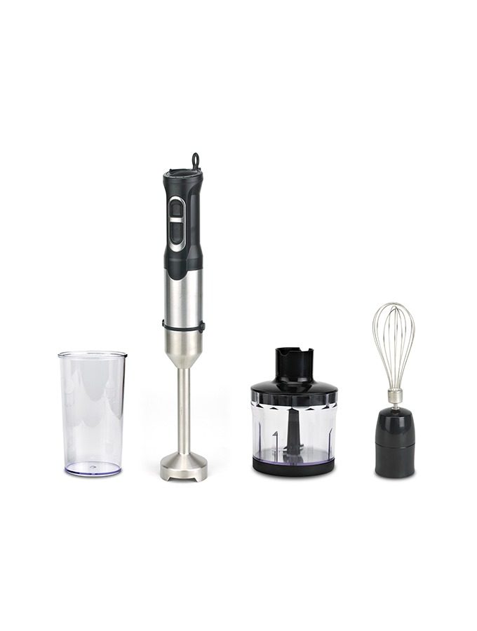 Campomatic, Professional Stick Blender With Chopper, 1000W With Led Light, Multi Speed, Full Stainless Steel Body, Whisk Attachment, Measuring Cup