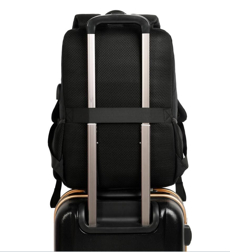 CoolBell, Travel Backpack, Business Laptop Backpack, Water Resistant Hiking School Backpack, College Student Book Bag With Usb Charging Port, Black