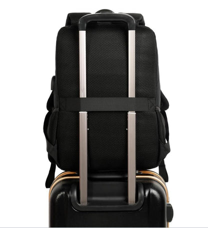 CoolBell, Travel Backpack, Business Laptop Backpack, Water Resistant Hiking School Backpack, College Student Book Bag With Usb Charging Port, Black