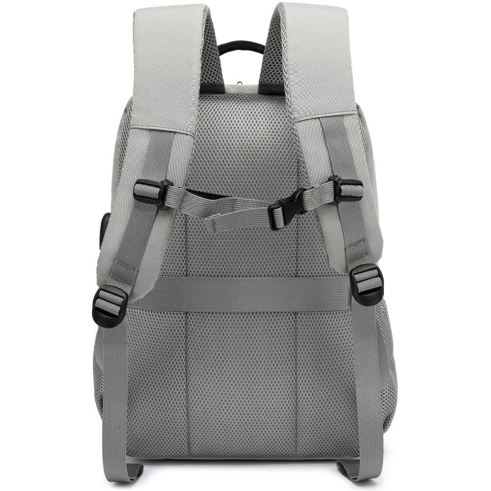 CoolBell, Travel Backpack, Business Laptop Backpack, Water Resistant, College Student Book Bag With Usb Charging Port, Grey