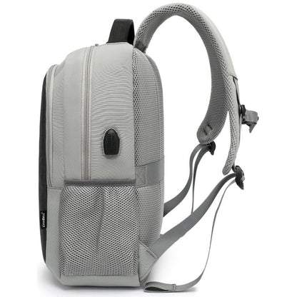CoolBell, Travel Backpack, Business Laptop Backpack, Water Resistant, College Student Book Bag With Usb Charging Port, Grey