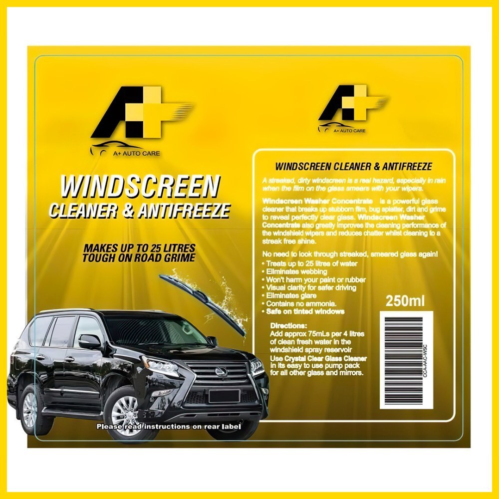 Windshield Washer Concentrate, Cleaner & Antifreeze, 250ml