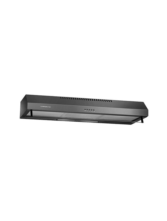 Campomatic,Industrial Look Under Cabinet Hood 90Cm, 2Motors, Black, Foldable Front Glass, Aluminium & Carbon Filter, 450M3/Hr