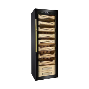 Campomatic High End Cigar Humidor Full Glass Front Design 1500 Cigars Capacity, CH1500