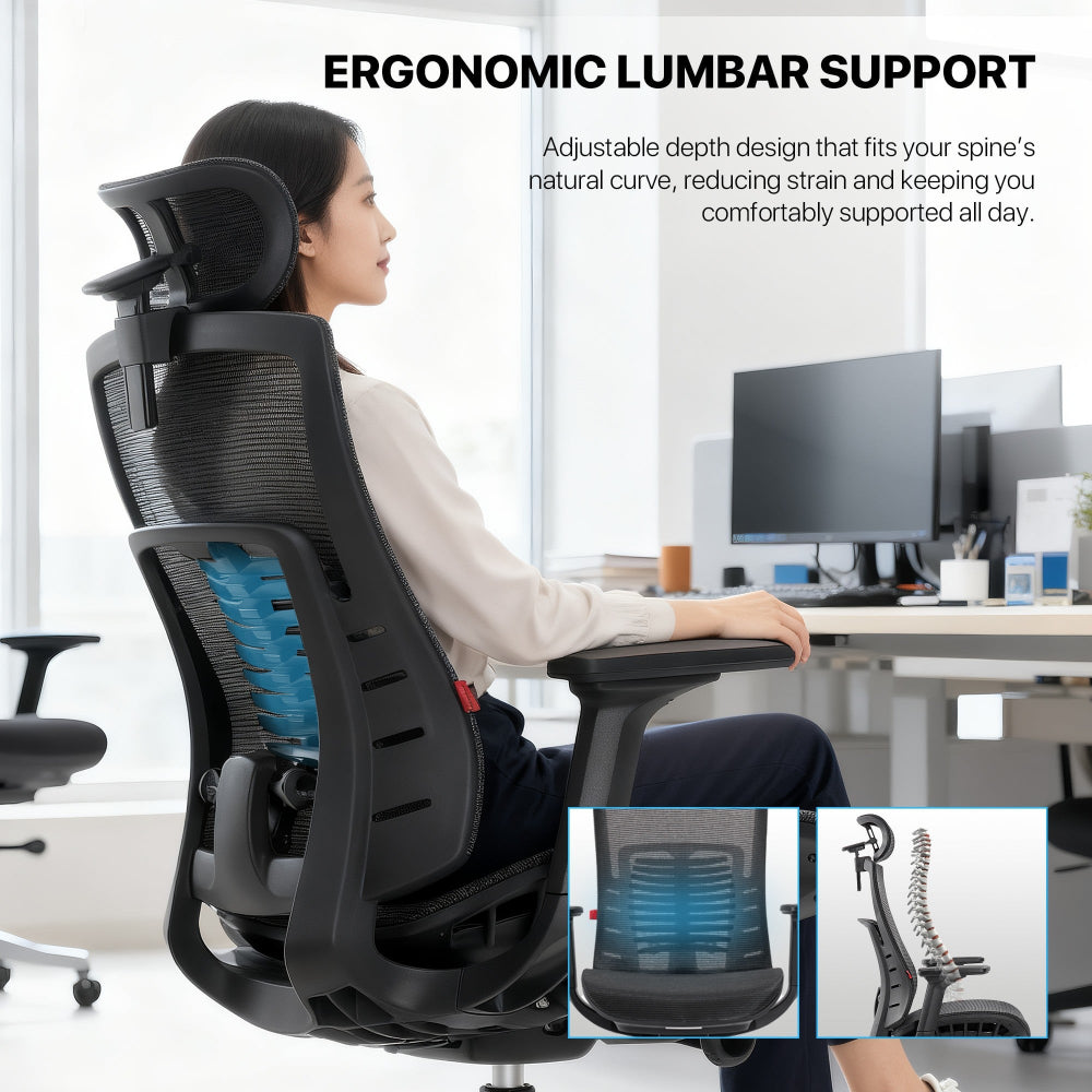 Fantech, OC1 PRO Professional Ergonomic Chair for All-Day Work Comfort Gray, CHAIR D60