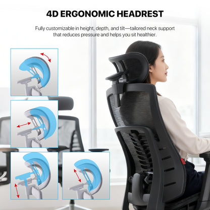 Fantech, OC1 PRO Professional Ergonomic Chair for All-Day Work Comfort Gray, CHAIR D60