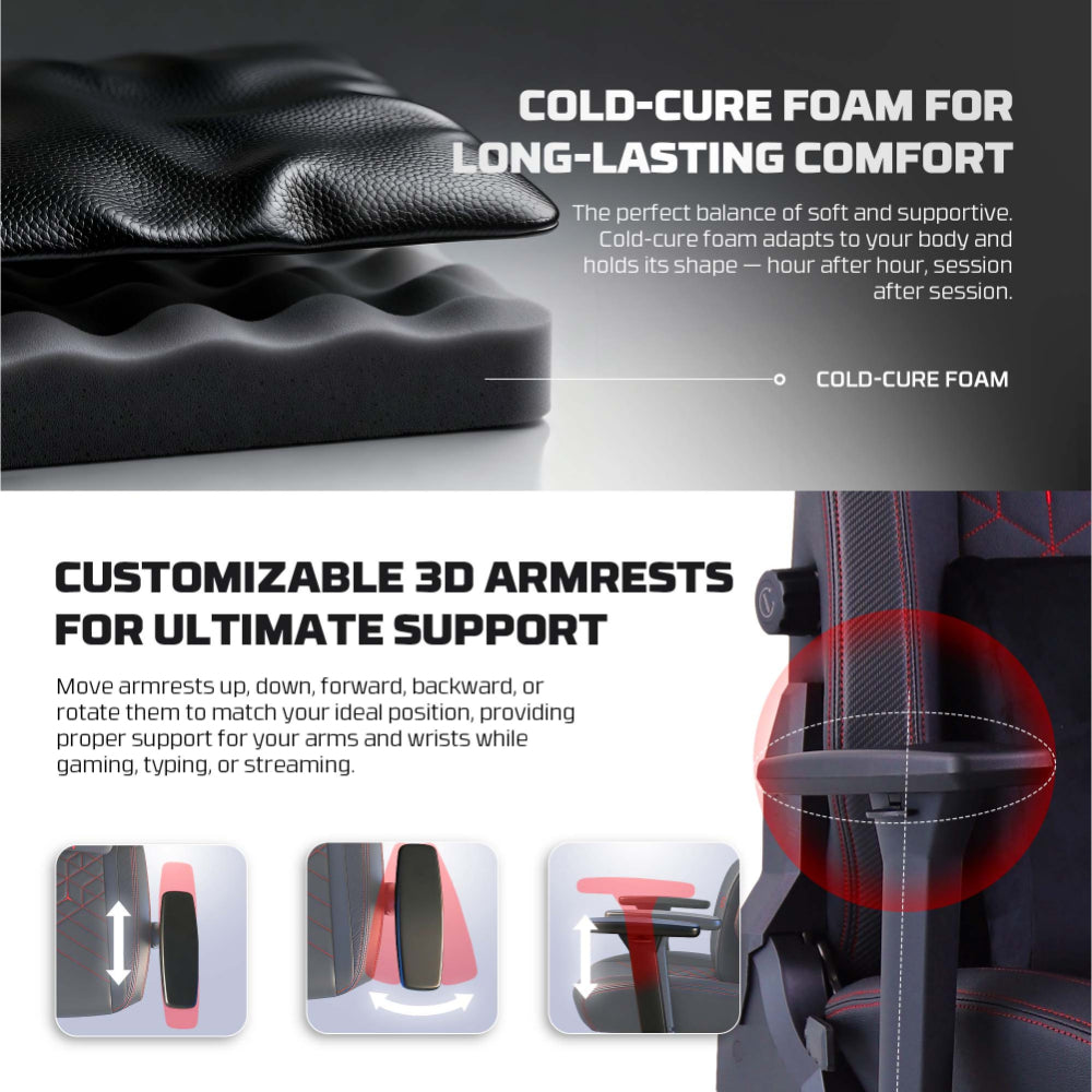 FANTECH NeoArc Pro GC284P Luxury PU Leather, Magnetic Memory Foam & Lumbar Support, Ultimate Comfort Fully Adjustable Features