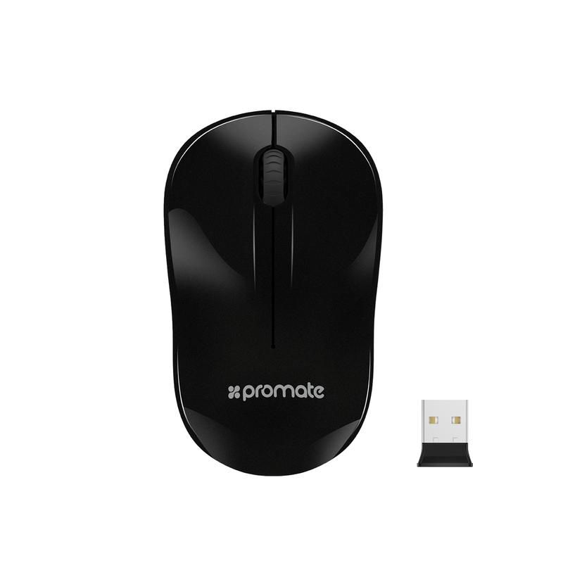 Promate, 2.4Ghz Wireless Mouse With Nano Usb Receiver, Black