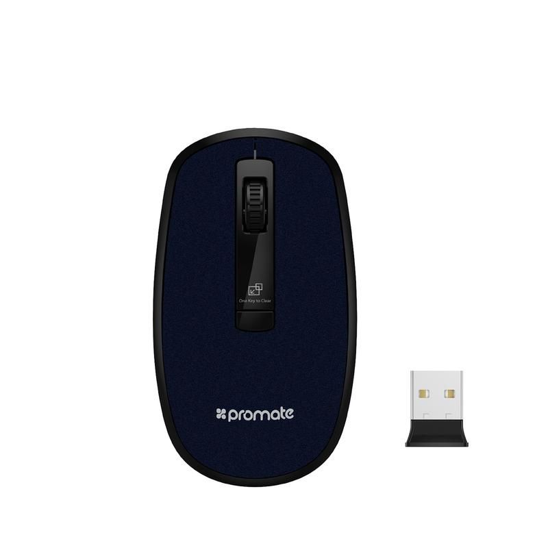 Promate, Ergonomically Designed Wireless Optical Mouse With Precision Scrolling, Blue