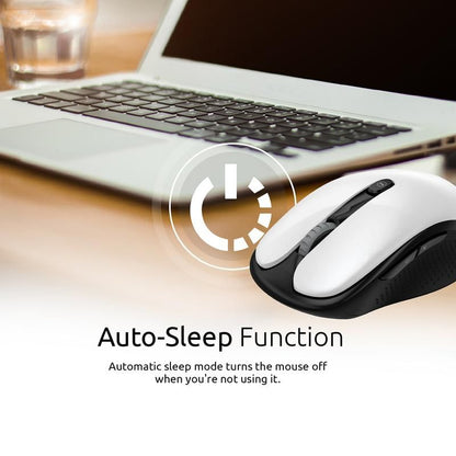 Promate, High Performance 2.4Ghz Multimedia, Wireless Optical Mouse, White
