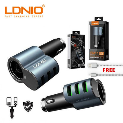 Ldnio, 3 Ports Universal Mobile 5.1A Car Charger, Cm11