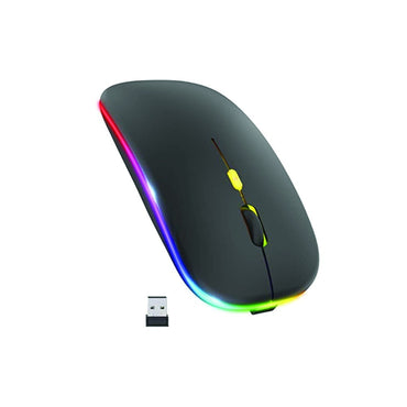 Wireless Rechargeable Optical Mouse with Light 2.4GHz Black 1760