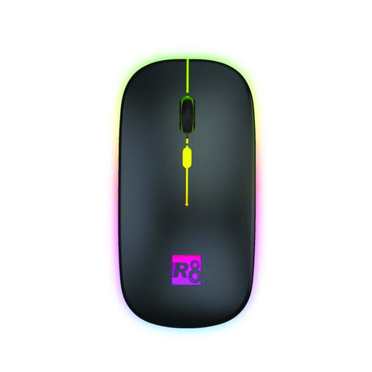 Wireless Rechargeable Optical Mouse with Light 2.4GHz Black 1760