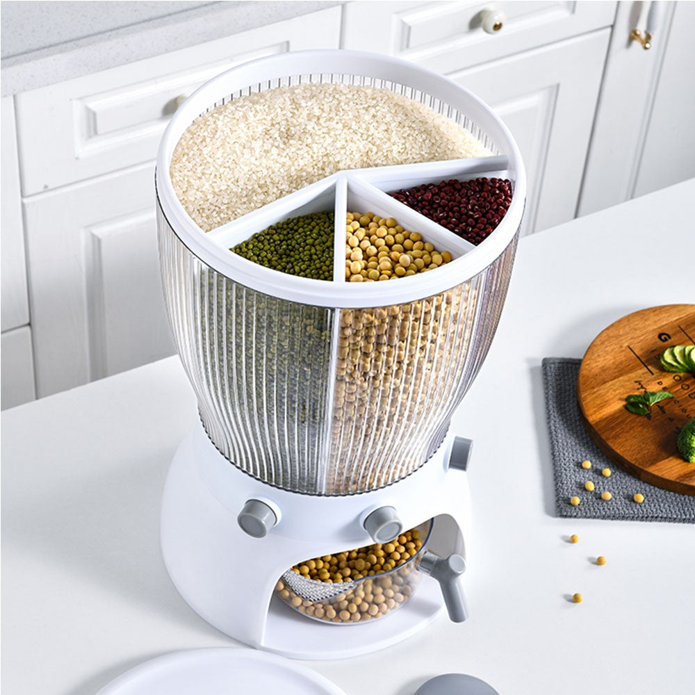 Cool Gift, 360 Degree Rotating Dry Food Dispenser, 10Kgs - 4 Section, Available in Different Colors