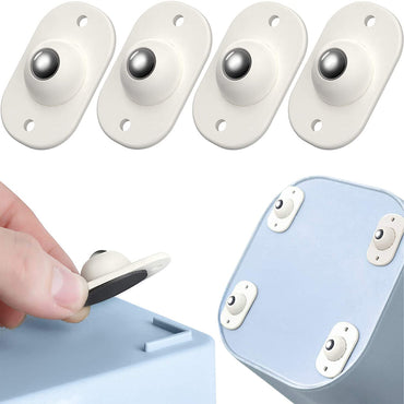 Cool Gift, 4 Pcs Stainless Steel Self Adhesive Mini Swivel Casters Wheels