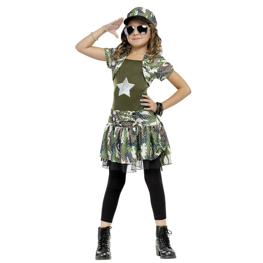 Cool Gift, Halloween & Barbara Costumes - Army Girl, Available in Different Sizes