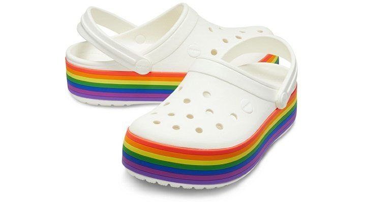 Crocs, Unisex Crocband Platform Rainbow Clog, Available in Different Sizes
