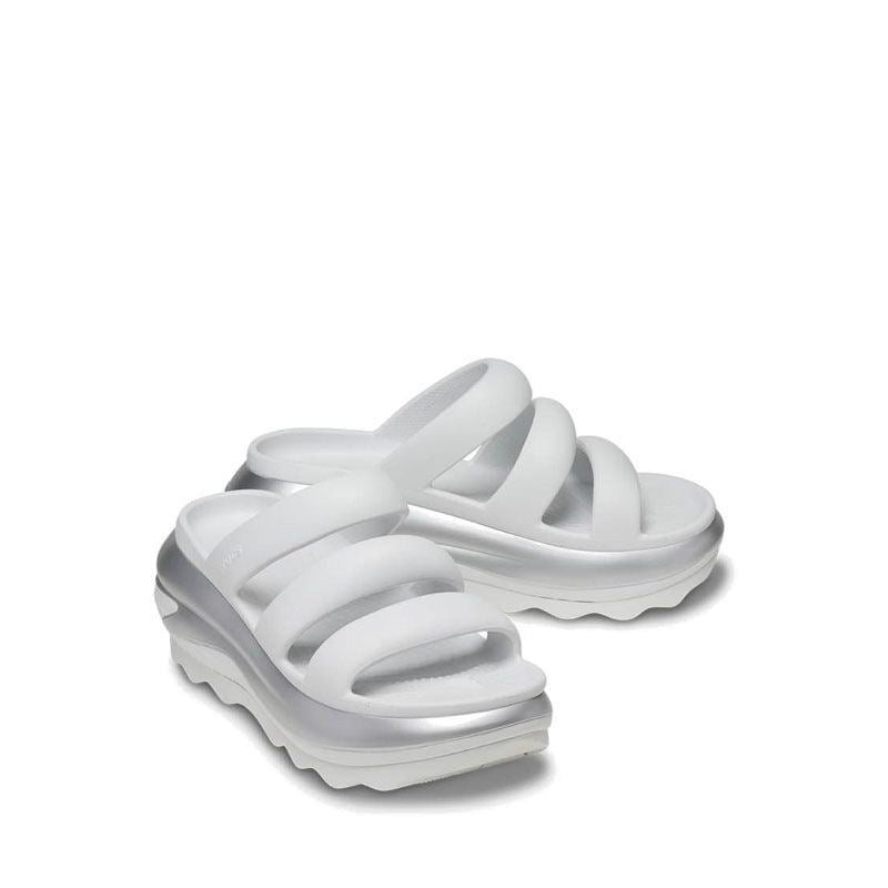 Crocs, Mega Crush Unisex Metallic Triple Strap - Moonlight/Silver, Available in Different Sizes