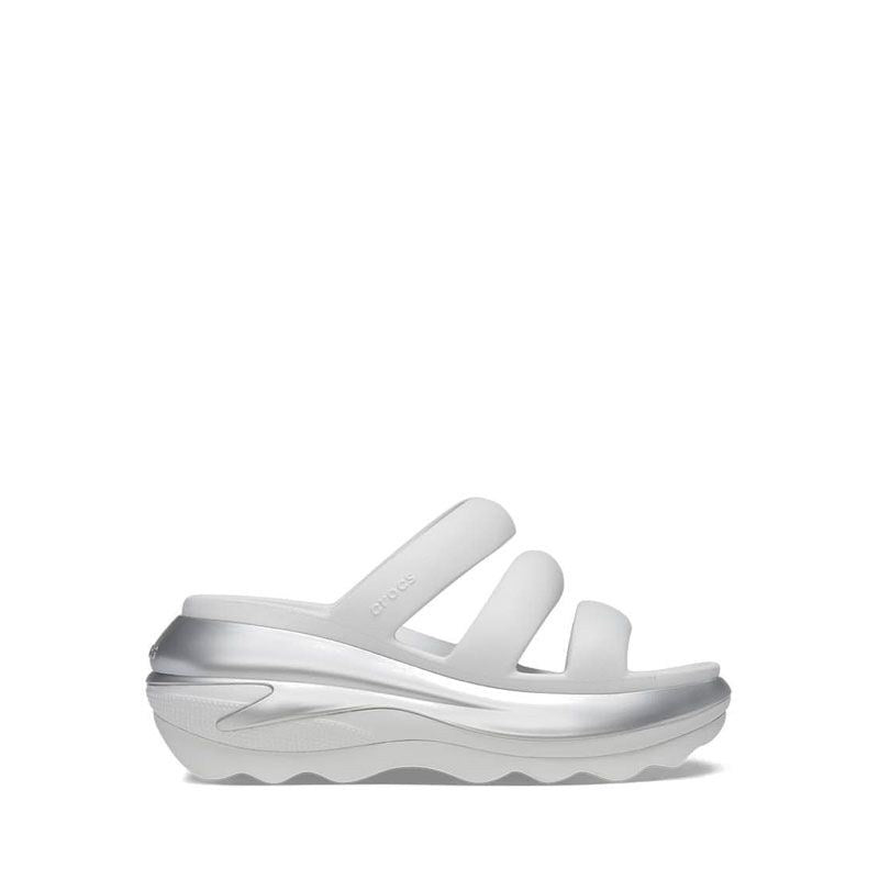 Crocs, Mega Crush Unisex Metallic Triple Strap - Moonlight/Silver, Available in Different Sizes