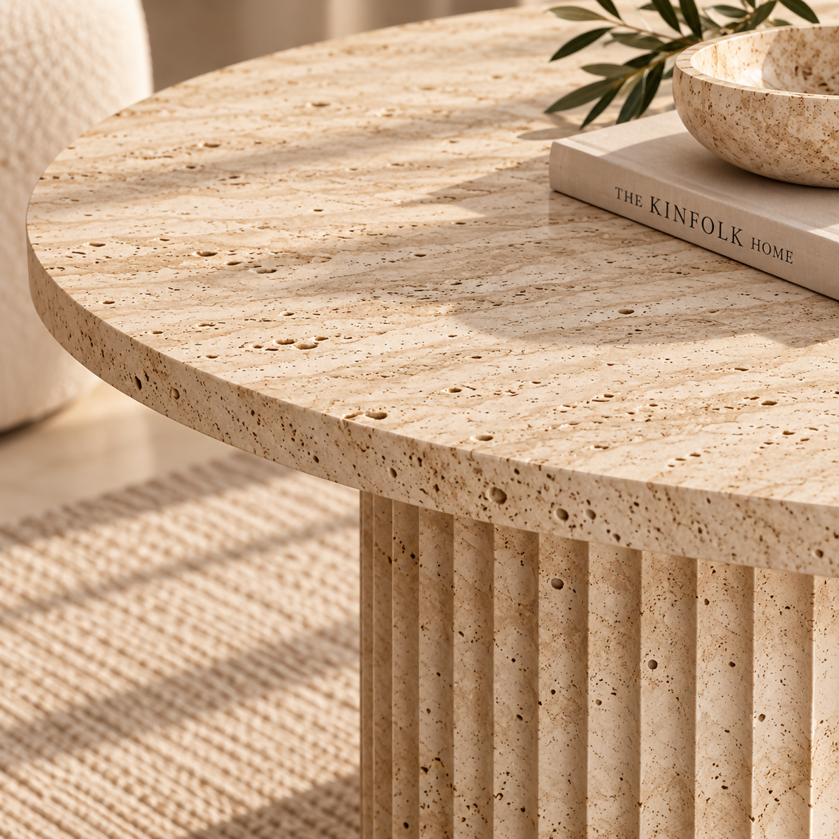 Aurelia Fluted Stone Side Table | BS-202