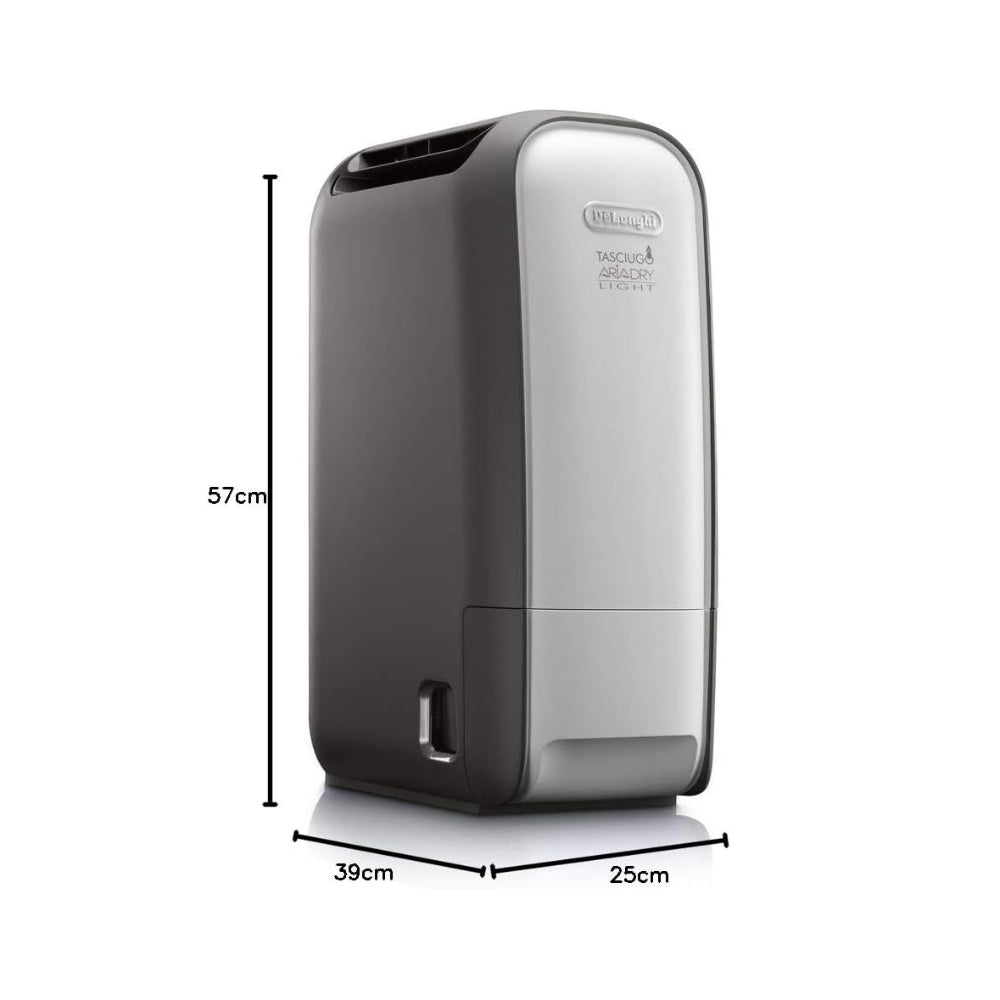 Delonghi Dessicant Digital Silent Dehumidifier 7.5L - 20L Day + Lonizer-Timer, DADDNS80