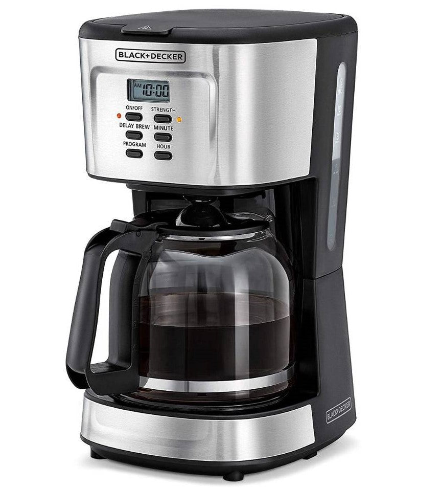 Black & Decker, Coffee Maker Lcd Display 900W 12 Cups Stainless