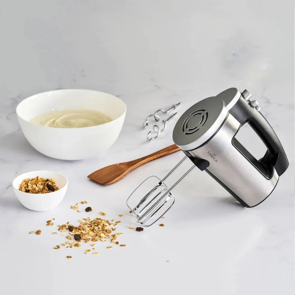 Karaca Inox Hand Mixer - 300W, 6 Speeds with Turbo Function, 153.03.06.1957