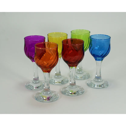Italian Liquor Colorful Small Glass Set 6 pieces