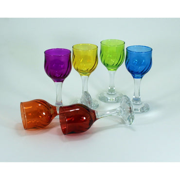 Italian Liquor Colorful Small Glass Set 6 pieces
