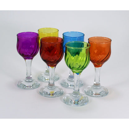 Italian Liquor Colorful Small Glass Set 6 pieces