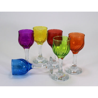 Italian Liquor Colorful Small Glass Set 6 pieces