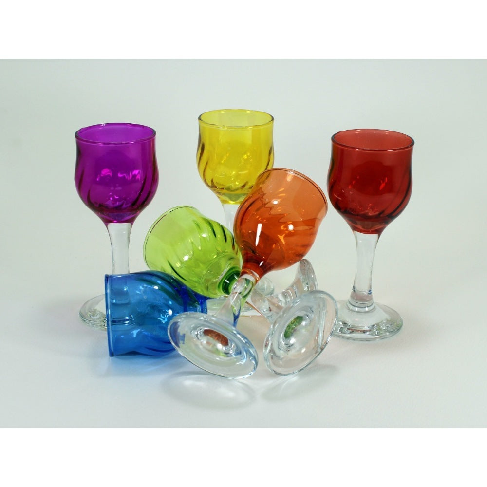 Italian Liquor Colorful Small Glass Set 6 pieces
