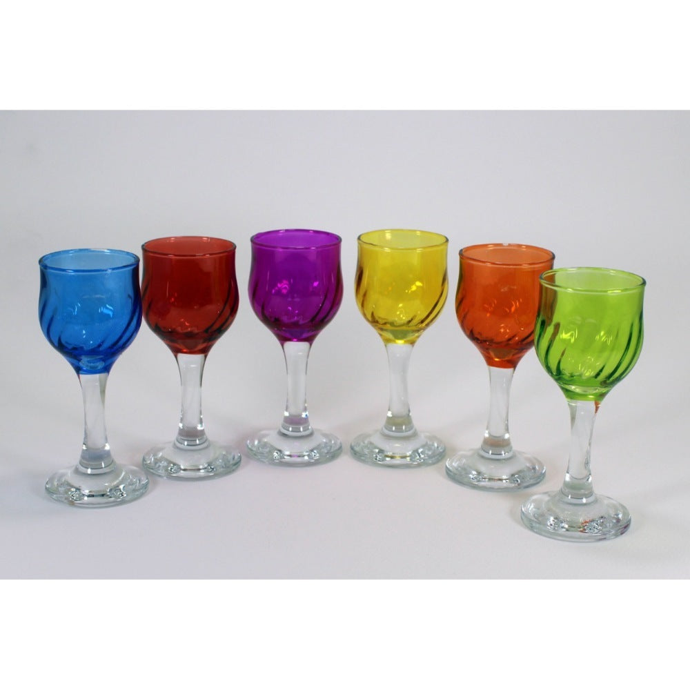 Italian Liquor Colorful Small Glass Set 6 pieces