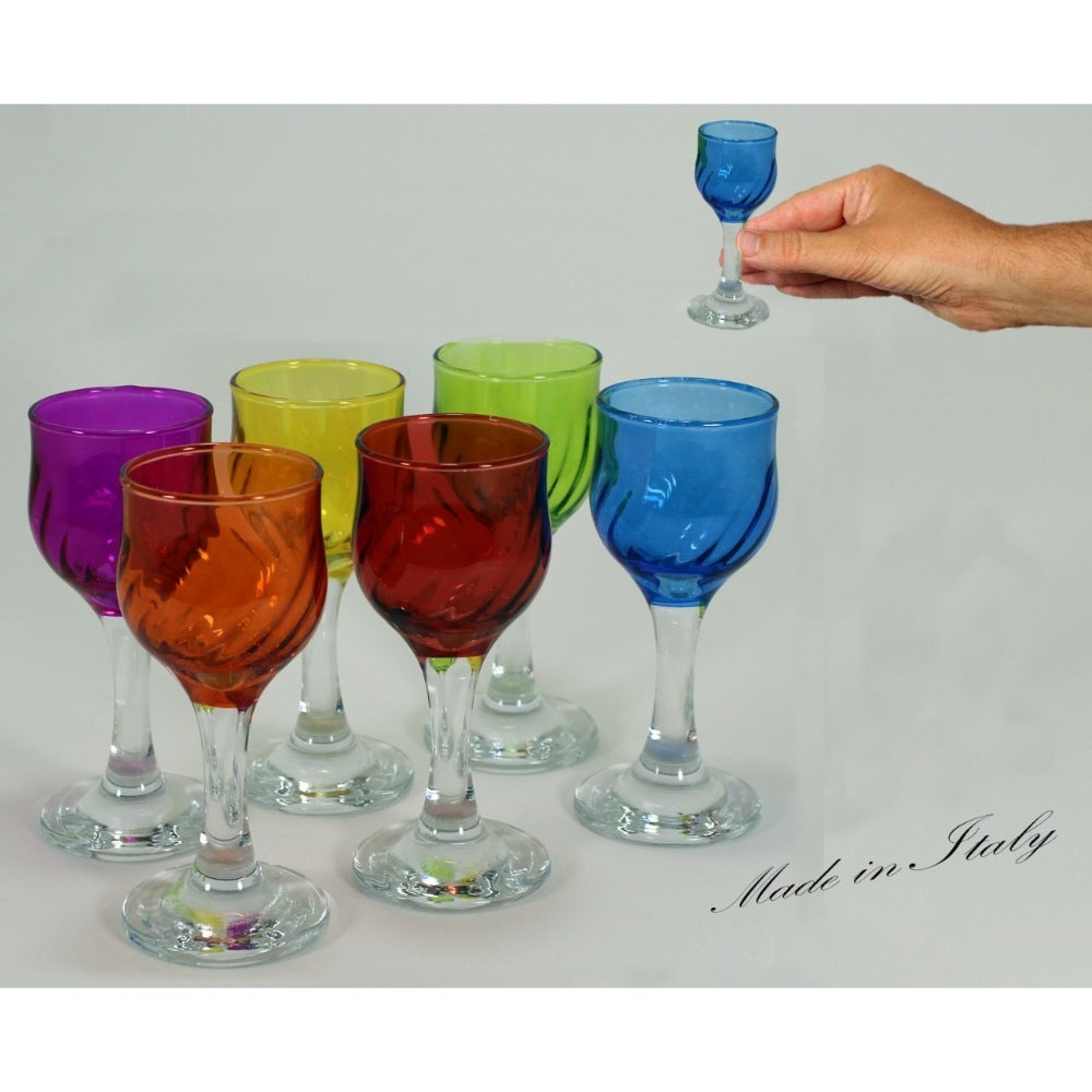 Italian Liquor Colorful Small Glass Set 6 pieces
