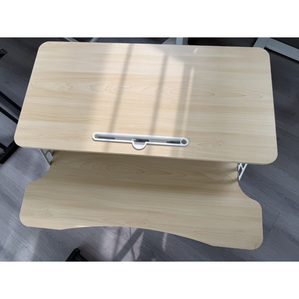 Adjustable Gas Spring Sit-Stand Desk Riser ? Ergonomic Height-Adjustable Workstation With Keyboard Tray And Large Surface